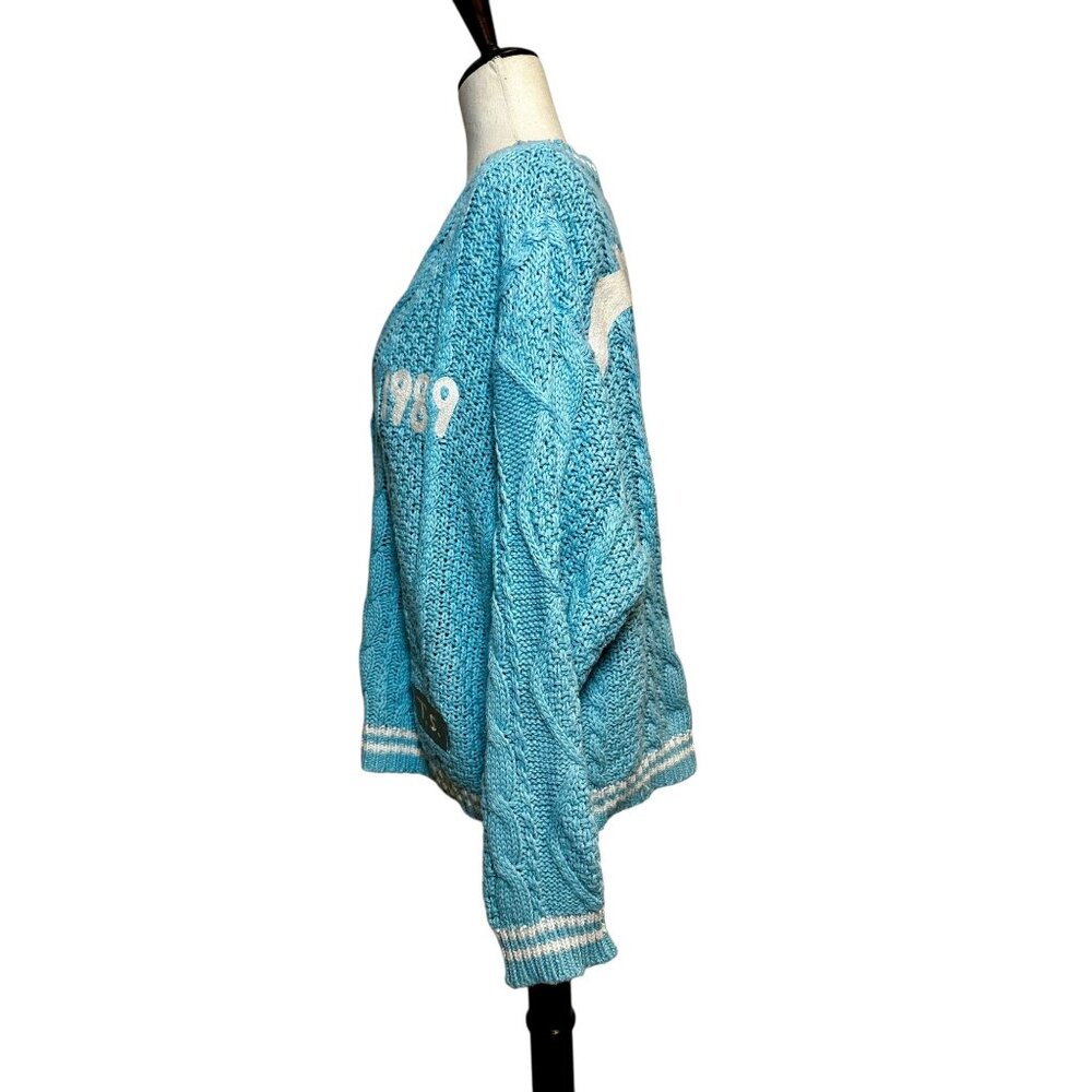 Taylor Swift 1989 Cardigan Blue Knit Sweater Seagull Print XS/SM - Picture 6 of 9